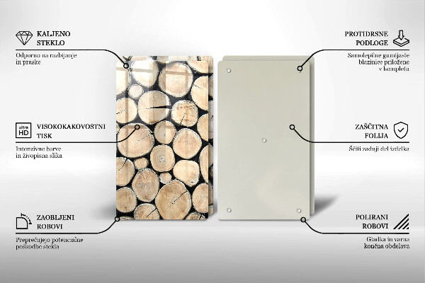 Tampa de parede do fogão a gás Madeira troncos de árvores