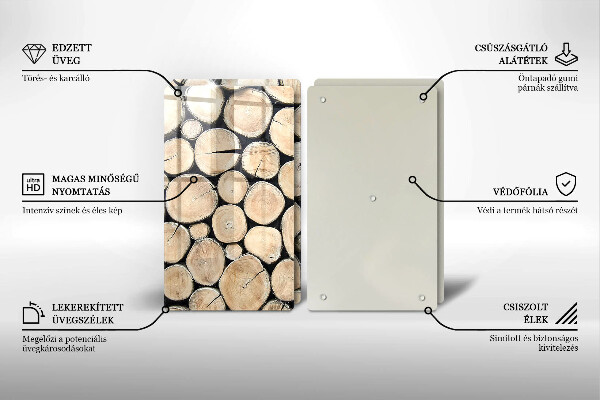 Tampa de parede do fogão a gás Madeira troncos de árvores