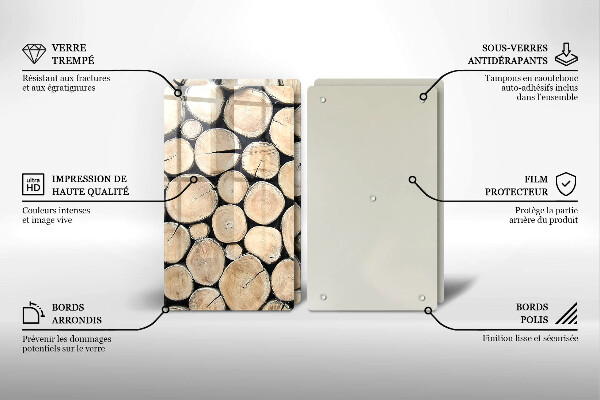 Tampa de parede do fogão a gás Madeira troncos de árvores