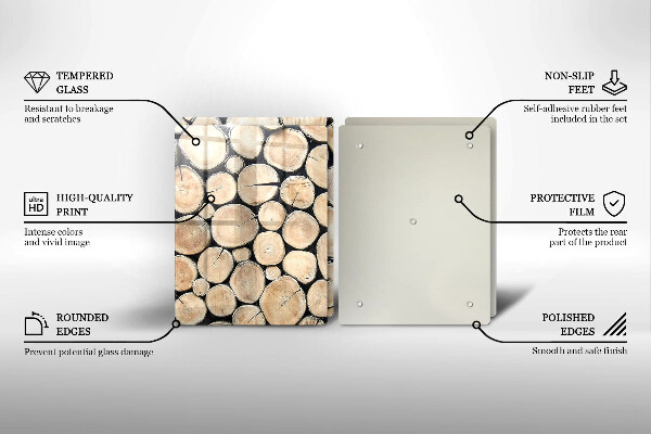 Tampa de parede do fogão a gás Madeira troncos de árvores