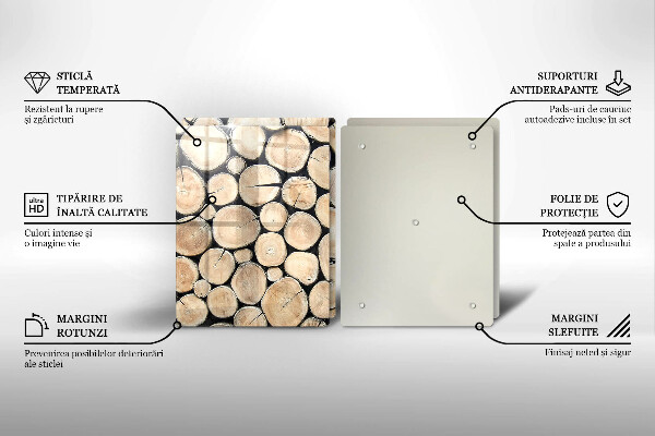 Tampa de parede do fogão a gás Madeira troncos de árvores