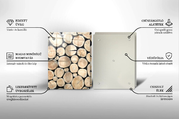 Tampa de parede do fogão a gás Madeira troncos de árvores