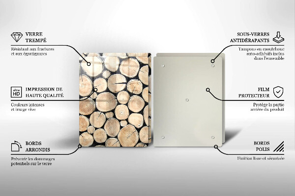 Tampa de parede do fogão a gás Madeira troncos de árvores