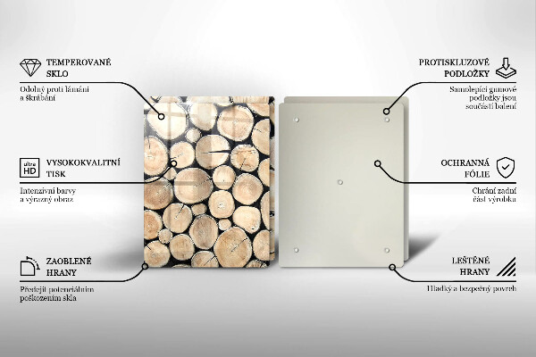 Tampa de parede do fogão a gás Madeira troncos de árvores