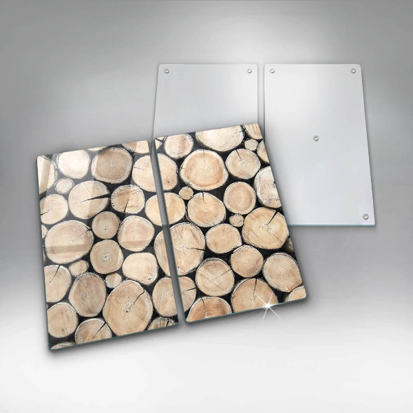 Tampa de parede do fogão a gás Madeira troncos de árvores