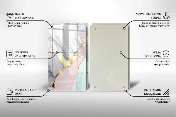 Tampa de parede para fogão a gás Mármore pastel