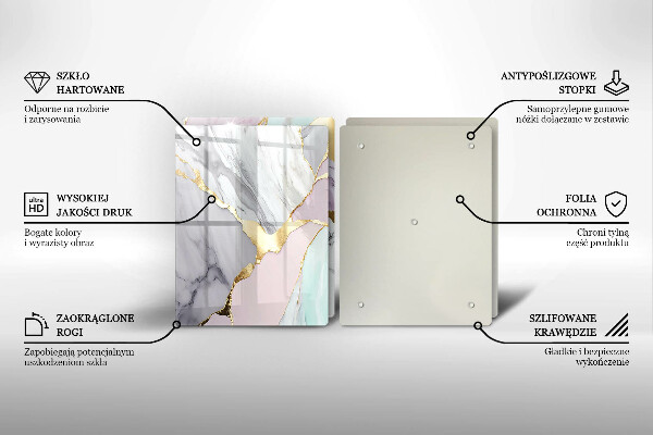 Tampa de parede para fogão a gás Mármore pastel