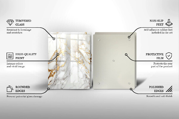 Tampa de parede do fogão a gás Mármore claro com ouro