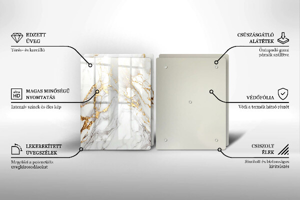 Tampa de parede do fogão a gás Mármore claro com ouro