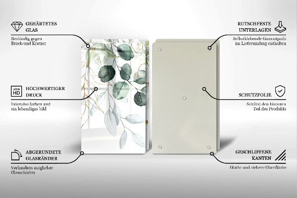 Tampa de parede do fogão a gás Plantas pintadas