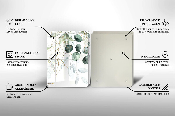 Tampa de parede do fogão a gás Plantas pintadas