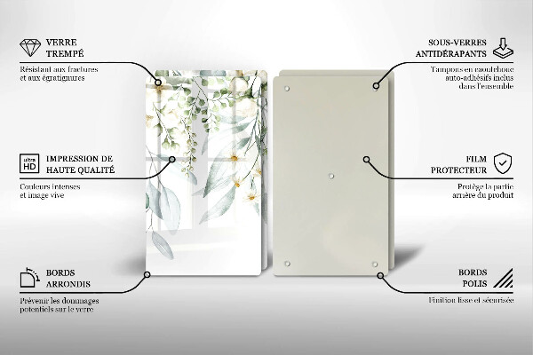 Tampa de parede do fogão a gás Plantas em aquarela