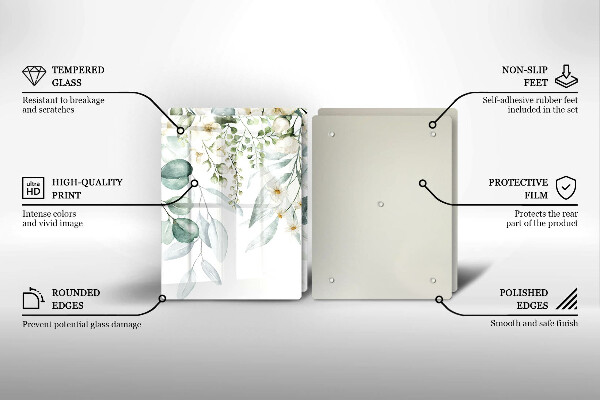 Tampa de parede do fogão a gás Plantas em aquarela