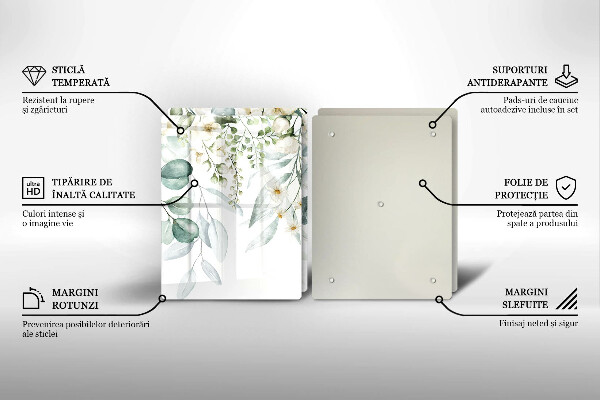 Tampa de parede do fogão a gás Plantas em aquarela