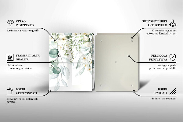 Tampa de parede do fogão a gás Plantas em aquarela