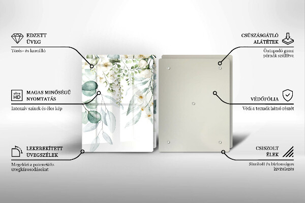 Tampa de parede do fogão a gás Plantas em aquarela