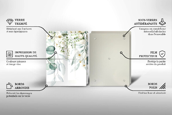 Tampa de parede do fogão a gás Plantas em aquarela