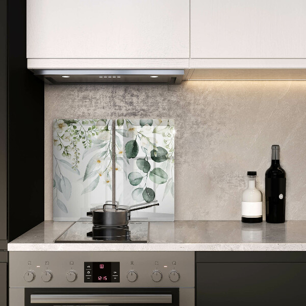 Tampa de parede do fogão a gás Plantas em aquarela