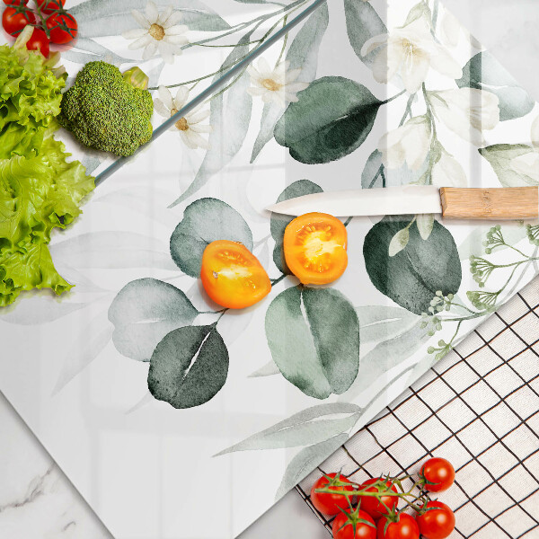 Tampa de parede do fogão a gás Plantas em aquarela