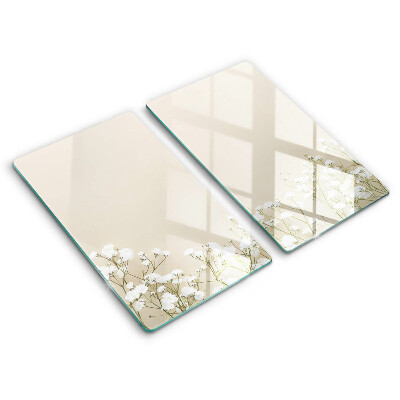 Tampa de parede do fogão a gás Gipsófila boho flores