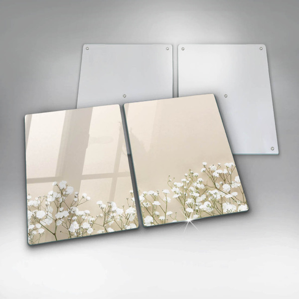 Tampa de parede do fogão a gás Gipsófila boho flores