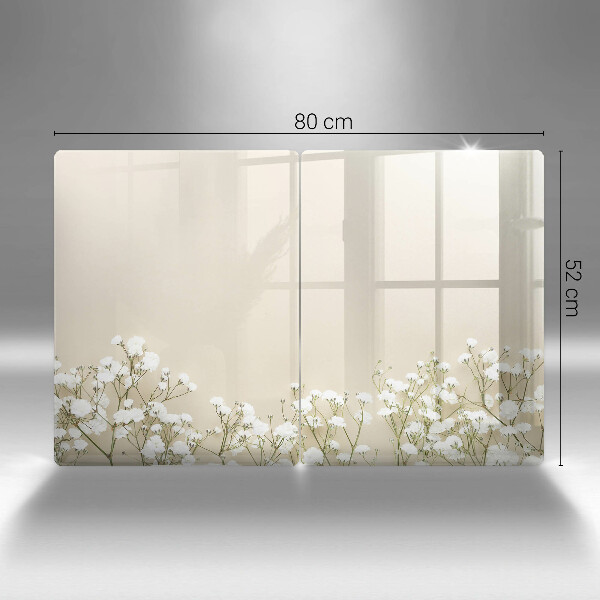 Tampa de parede do fogão a gás Gipsófila boho flores