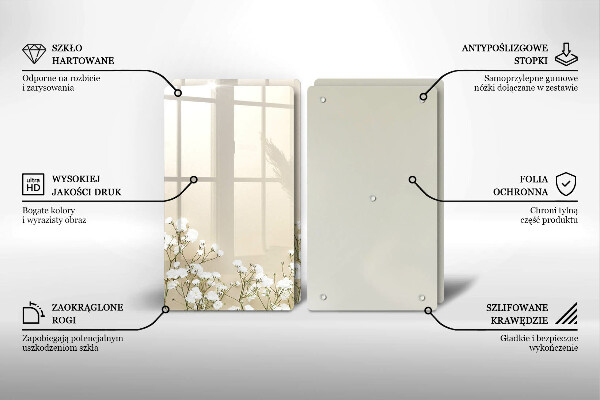 Tampa de parede do fogão a gás Gipsófila boho flores