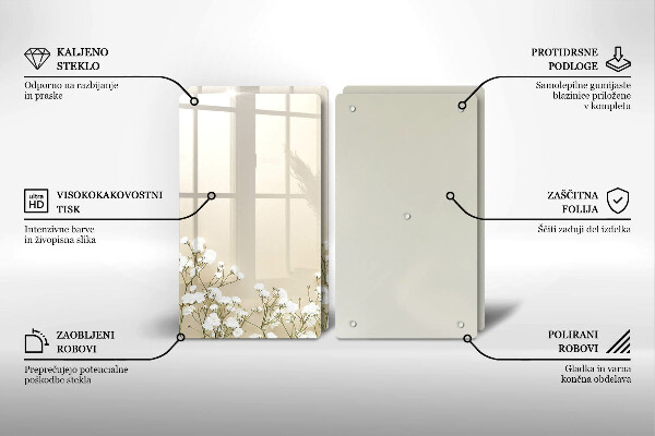 Tampa de parede do fogão a gás Gipsófila boho flores