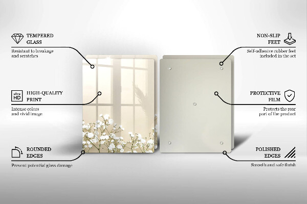 Tampa de parede do fogão a gás Gipsófila boho flores