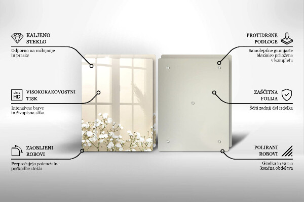 Tampa de parede do fogão a gás Gipsófila boho flores