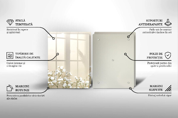 Tampa de parede do fogão a gás Gipsófila boho flores