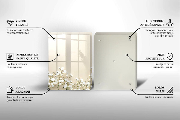 Tampa de parede do fogão a gás Gipsófila boho flores