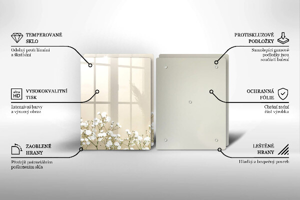 Tampa de parede do fogão a gás Gipsófila boho flores