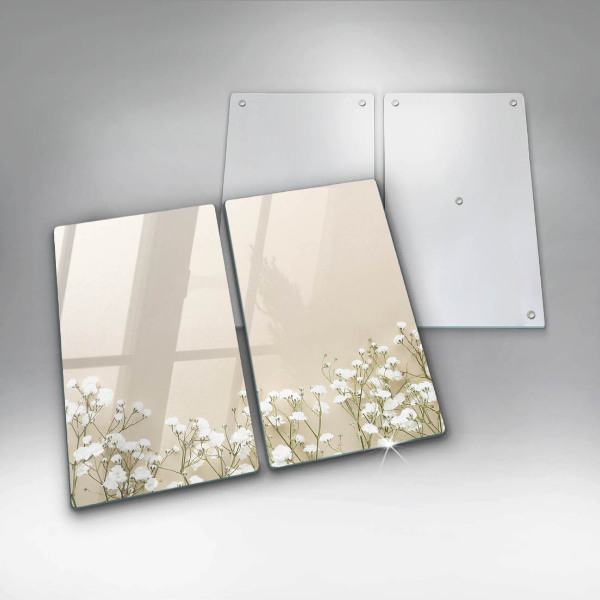 Tampa de parede do fogão a gás Gipsófila boho flores