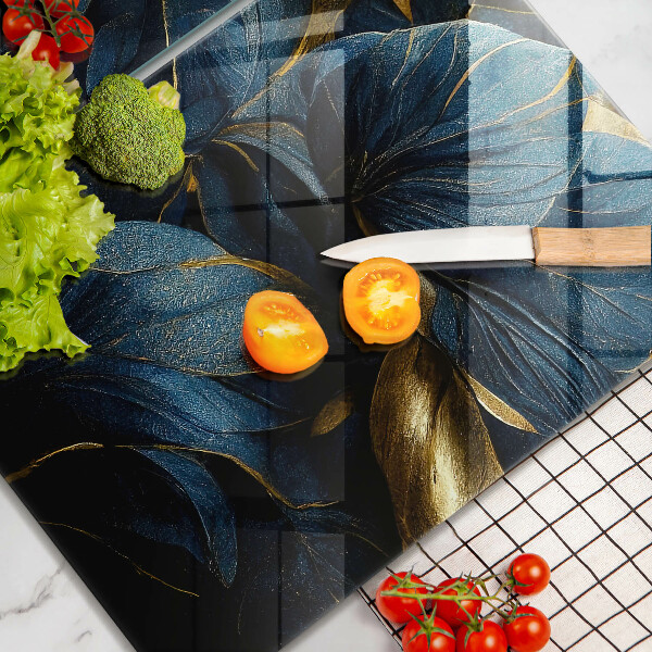 Tampa de parede do fogão a gás Folhas decorativas com ouro