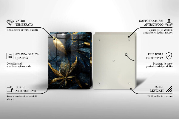 Tampa de parede do fogão a gás Folhas decorativas com ouro