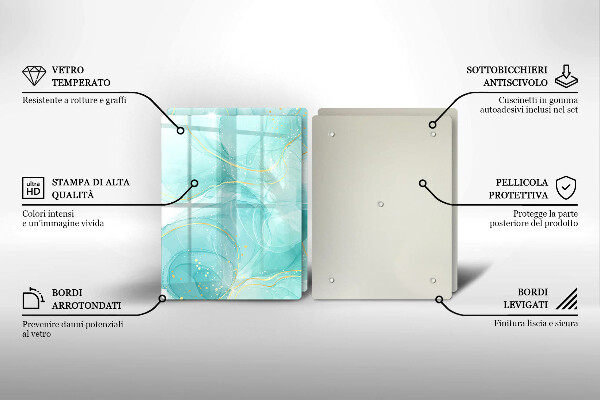 Cobertura de parede do fogão a gás Abstração azul e dourada
