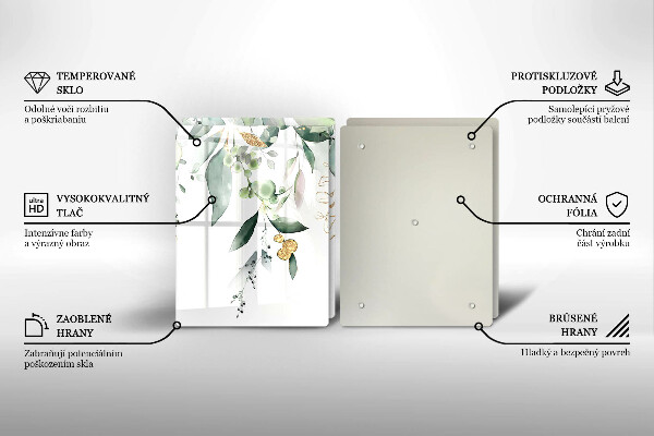 Proteção de parede do fogão a gás Folhas em aquarela