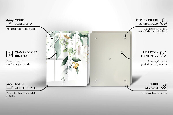 Proteção de parede do fogão a gás Folhas em aquarela