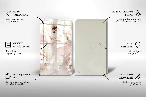 Tampa de parede do fogão a gás Peônias em tons pastel