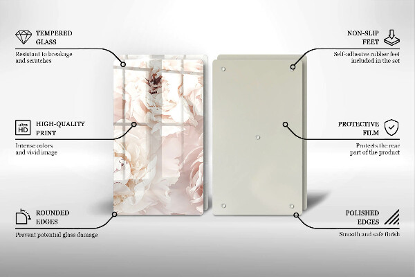 Tampa de parede do fogão a gás Peônias em tons pastel