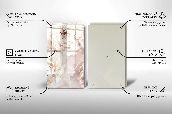 Tampa de parede do fogão a gás Peônias em tons pastel