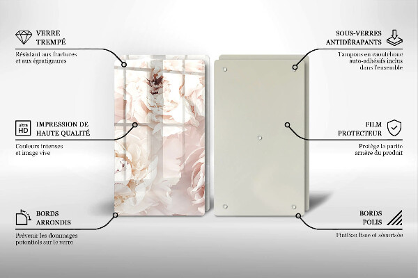 Tampa de parede do fogão a gás Peônias em tons pastel