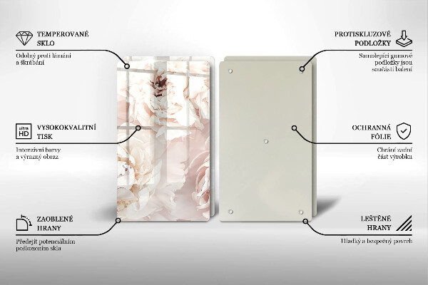Tampa de parede do fogão a gás Peônias em tons pastel