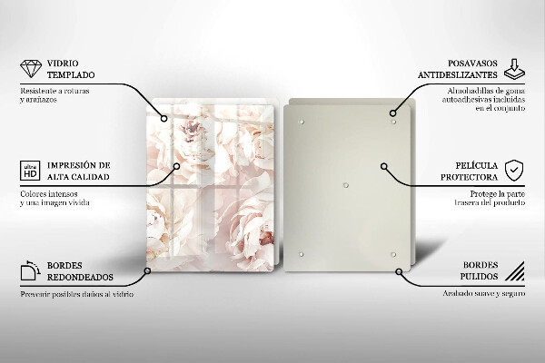 Tampa de parede do fogão a gás Peônias em tons pastel