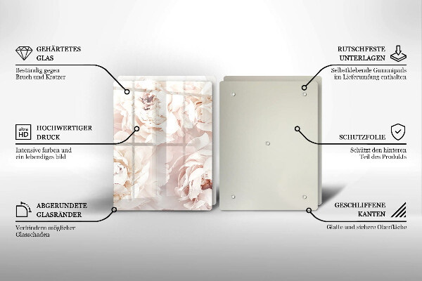 Tampa de parede do fogão a gás Peônias em tons pastel