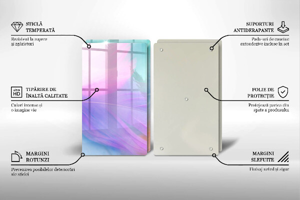 Tampa de parede do fogão a gás Penas em tons pastel