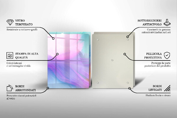 Tampa de parede do fogão a gás Penas em tons pastel