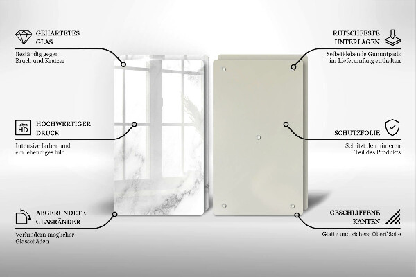 Tampa de parede do fogão a gás Mármore moderno