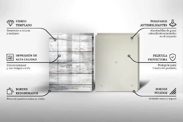 Tampa de parede do fogão a gás Tábuas de madeira claras
